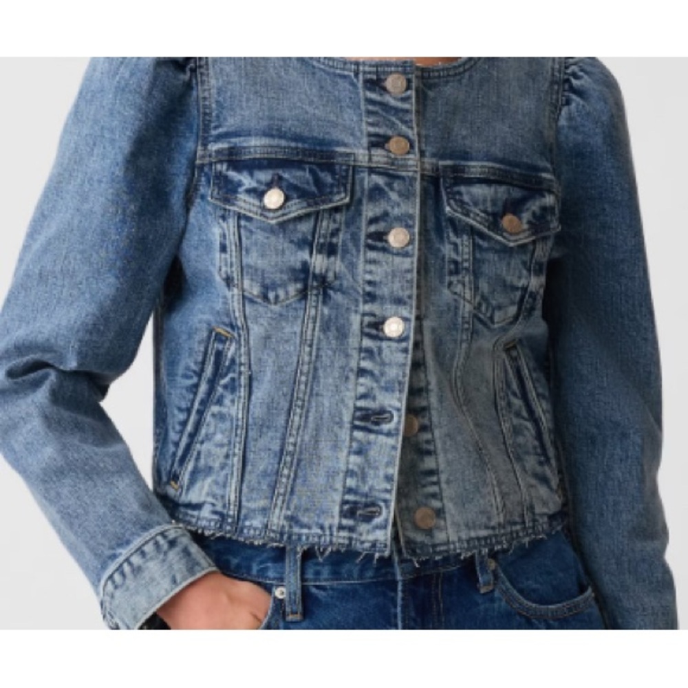 Gap collarless icon denim jacket